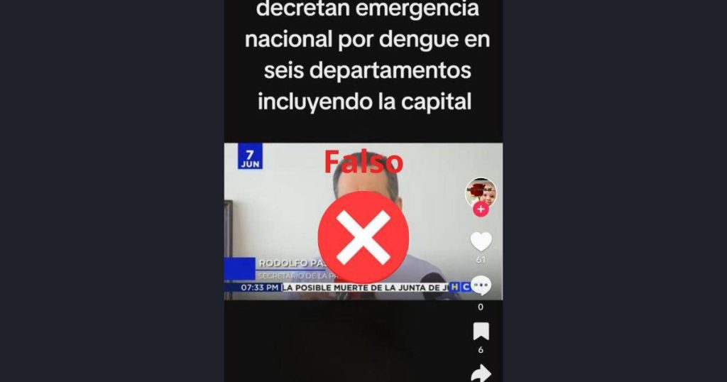Alerta falsa la emergencia por dengue en Honduras es en todo el país, no solo en seis departamentos