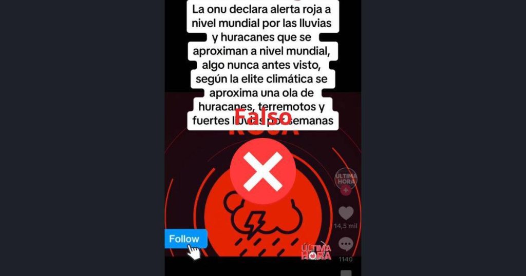 No hay registro de una alerta roja mundial por huracanes, terremotos y lluvias